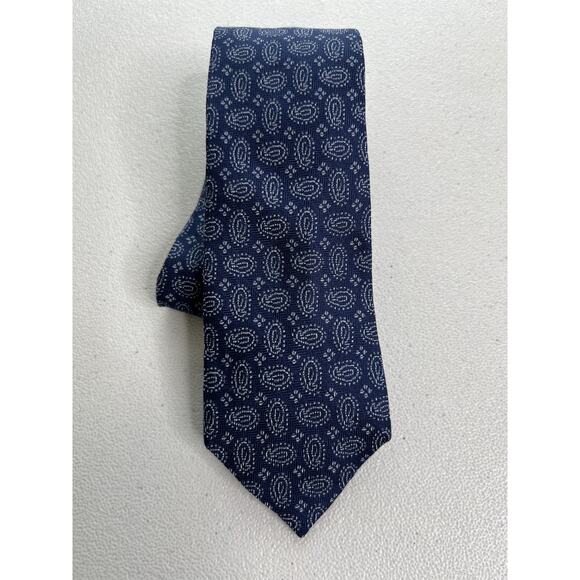 Joseph Abboud Blue with Gray Paisley Pattern 100% Silk Slim Tie NWOT - Picture 1 of 7